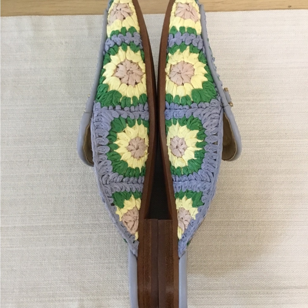 Sam Edelman Linnie Crochet Mule Loafers in Lavender, Pale Green and Cream Sz.9 - Picture 10 of 10